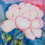 peonies watercolor original painting flower wall art bedroom decor