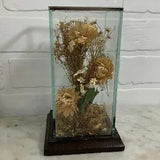 Vintage 70s Terrarium Faux Dried Flowers Leonard Creations California 7.5???
