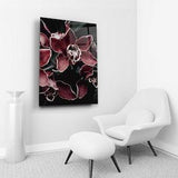 Tropical Burgundy Flowers Wall Art Orchid Garden View Print Floral Bedroom Decor Home Office Decorative Wall Flowers