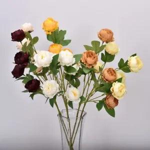 6 Heads Peony Artificial Flowers Wedding Fake Flowers Home Decoration
