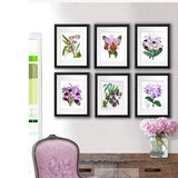 Orchid Flower Drawings Set of 6 Unframed Orchids Wall Art Tropical Home Decor
