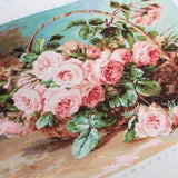 Basket of Pink Roses cross-stitch kit on Aida 18 count canvas. Floral Bouquet. Flowers Cross Stitch kit by Luca-s B547L