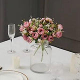 DUSTY ROSE 4 Bouquets 12" Silk Mini Ranunculus Artificial FLOWERS Decorations