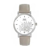 Toff London TLWS-89303 Ladies Grey Water Lilies Flower Watch