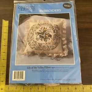 1994 Candamar  Designs Embroidery Crewel Pillow Kit #80225- Lily of the Valley