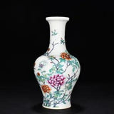 10.4" Rare China Porcelain Qing Dynasty Yongzheng Peony flower pattern bottle