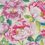 TWO Individual Napkins Peonies Flowers Garden Lunch for Decoupage (398)