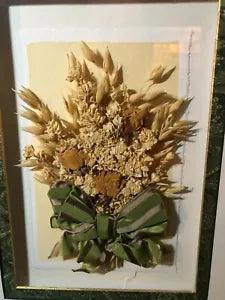 MEO Beautifully Designed Dried Tea Roses Bowed Bouquet 17x14 Framed Botanicals
