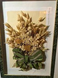 MEO Beautifully Designed Dried Tea Roses Bowed Bouquet 17x14 Framed Botanicals