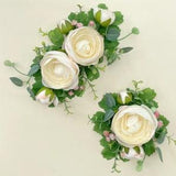 Ranunculus cake topper Wedding cake decoration Ivory  and faux greenery decoration for cake Wedding accessories Magaela Bridal cake Party