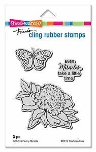 Stampendous Retired Cling Stamp Set "Peony Miracle" QS5049 Cardmaking Stamps