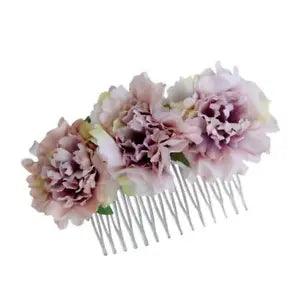 Carnation Flower Comb Clip Stylish Hair Pins Accessories Wedding Ash Pink