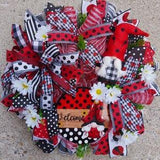 Ladybug Wreath Gnome Wreath Summer Wreath Spring Wreath Welcome Wreath Farmhouse Wreath Fall Wreath Ladybug Front Door Wreath