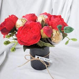 Flowers and Chocolate Luxury Bouquet - Valentine's day Gift for Her - Ferrero Rocher- Mother's day Present- Gift for Mom or Girlfriend -Love