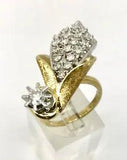 .82 ctw Mid-Century Diamond Calla Lily 14K Two Tone Gold Ring w/Card Appraisal 6
