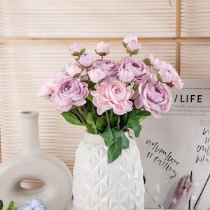 Artificial Ranunculus Stems With Leaves, Fake Flower Craft, Wedding Party Flower Arrangements, Bridal Bouquet Fillers, Restaurant Decoration
