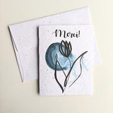 Tulip thank you on plantable seed paper or watercolor white paper, thank you card, French thank you greeting card