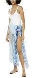 Cejon Women's Ethereal Peony Flower Print Oversized beach coverup Blue