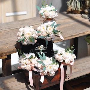 Rustic Champagne pink bouquet small size table flower Bouquet  peony and ranunculus wedding bouquet  bridesmaid bouquet