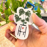 Monstera Plant Sticker, Handmade Minimalist Durable Waterproof Vinyl Sticker, Ideal for Laptops, Water Bottles, and Gifts!