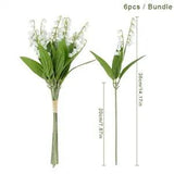 6pcs Artificial Lily Flower Bouquet Plastic Plant - DIY Home Hotel Office Decor