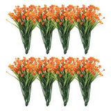 Artificial Flower Heads, Plastic Mini Peony Hydrangea Orange Red Faux 24Pcs