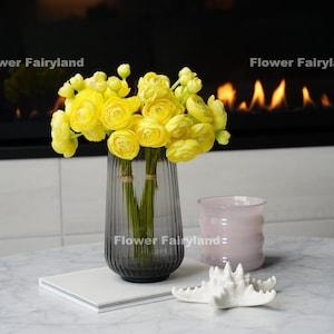 Mini Ranunculus Small Bundle | High Quality Artificial Flower | DIY Floral | Wedding/Home Decoration | Gifts - Yellow