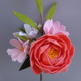 Coral Felt Peony Cosmos Felt Flower Bouquet