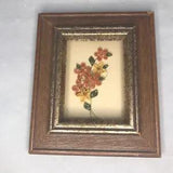 Vintage Paper Curl Art Picture Oval Frame Dried Flowers Retro