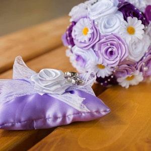 Satin, wedding bouquet with artificial flowers