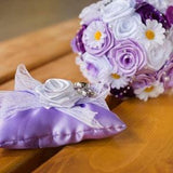 Satin, wedding bouquet with artificial flowers