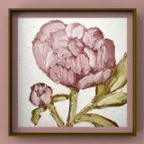 Impressionist Peonies Oil Painting Blooming Peony Bud Art Mauve blush pink art