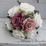 Bridesmaid bouquet, small bouquet, mauve and ivory bouquet,  throw away bouquet, artificial bridesmaids bouquet, artificial bouque
