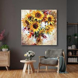 Flower Wall Art, Sunflower Canvas Art, Nature Wall Art, Roll Up Canvas, Stretched Canvas Art, Framed Wall Art Painting