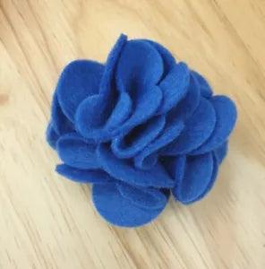 Felt carnation brooch in royal blue. Perfect for special occasions or everyday.