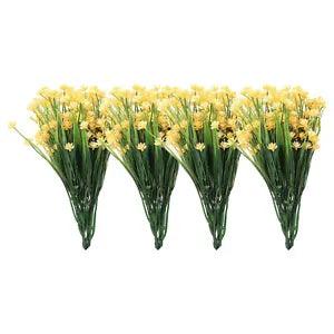 Artificial Flower Heads, Plastic Mini Peony Hydrangea Yellow Faux Flowers 12Pcs