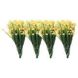 Artificial Flower Heads, Plastic Mini Peony Hydrangea Yellow Faux Flowers 12Pcs
