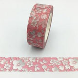 Flowers Cherry Blossoms Washi Tape, 1m / 10m Option, Scrapbooking Washi Tape, 1m Sample Washi Tape, 10m Full Roll Washi Tape