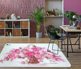 3D Peony Flower Basket ZHUA045 Game Non Slip Rug Mat Photo Carpet Debi Coules