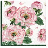 Two Individual Luncheon Decoupage Paper Napkins Pink Peonies Floral Flowers