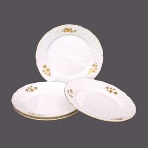 Four Rosenthal Gold Bouquet Chateau Fleurs salad plates. Gold trim. Classic Rose Porcelain made in Germany.