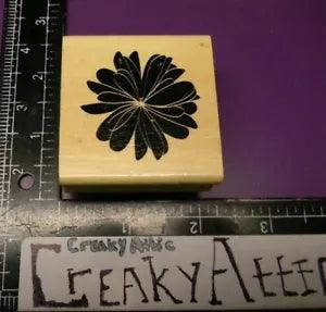ZINNIA PEONY FLOWER TOP SOLID RUBBER STAMP ANITA'S CREAKYATTIC