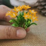 3 Mini Orange Rain Lily Artificial Flower Miniature Dollhouse Fairy Garden Decor