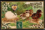 AX179 EASTER HUMANIZED PANSY CHICKEN EGGS LILY of the VALLEY Embossed
