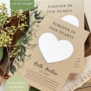 Memorial Cards, Funeral Favor, Celebration of Life, In Loving Memory, Prayer Cards, Bereavement, Personalized, Flower Seed Packet 2677