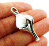 Calla Lily Flower Long Solid 925 Silver Pendant Handmade Jewellery Gift