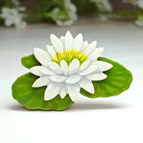 Water Lily Brooch Pin or Magnet Handmade Lotus July Birth Flower Birthday Gift