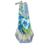 Blue Lily Beaded Necklace Floral Gerdan Jewelry for Women Long Statement Pendant