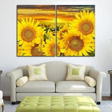 Sunflowers canvas wall art Sunflowers and sunset wall art Flowers canvas Sunset wall art Flower photo canvas Floral print wall art