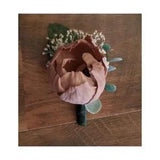 Pink Mauve Sola Wood Peony Wedding Boutonniere Flower Father of Bride Groom Prom